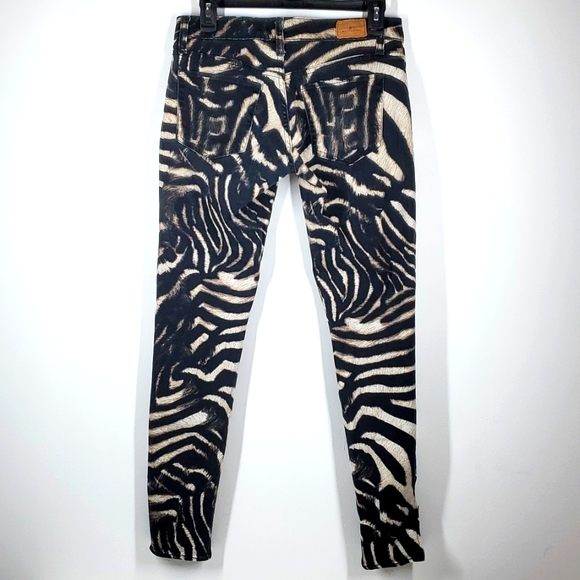 Denim and Supply Ralph Lauren Black Creme Zebra Skinny Jeans 27 NWOT - Picture 7 of 16